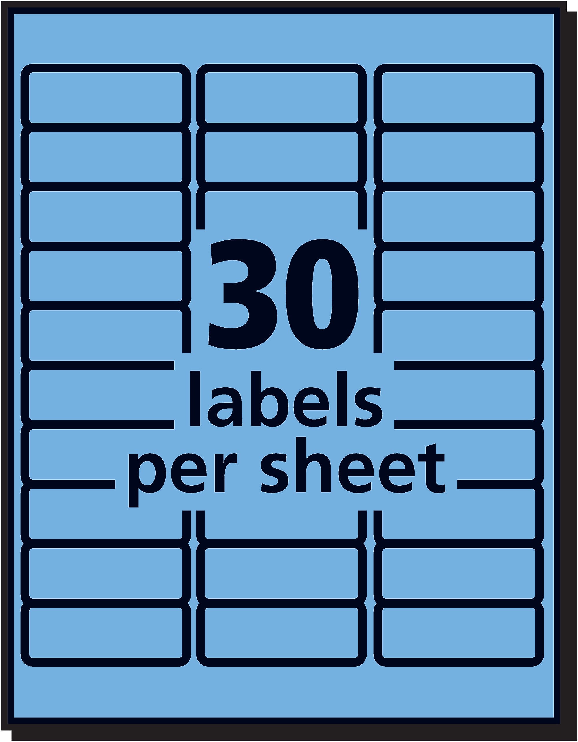 Avery Sure Feed Laser Address Labels, 1" x 2 5/8", Pastel Blue, 750 Labels/Pack (5980)
