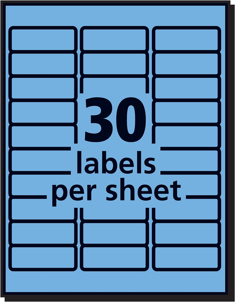 Avery Sure Feed Laser Address Labels, 1" x 2 5/8", Pastel Blue, 750 Labels/Pack (5980)