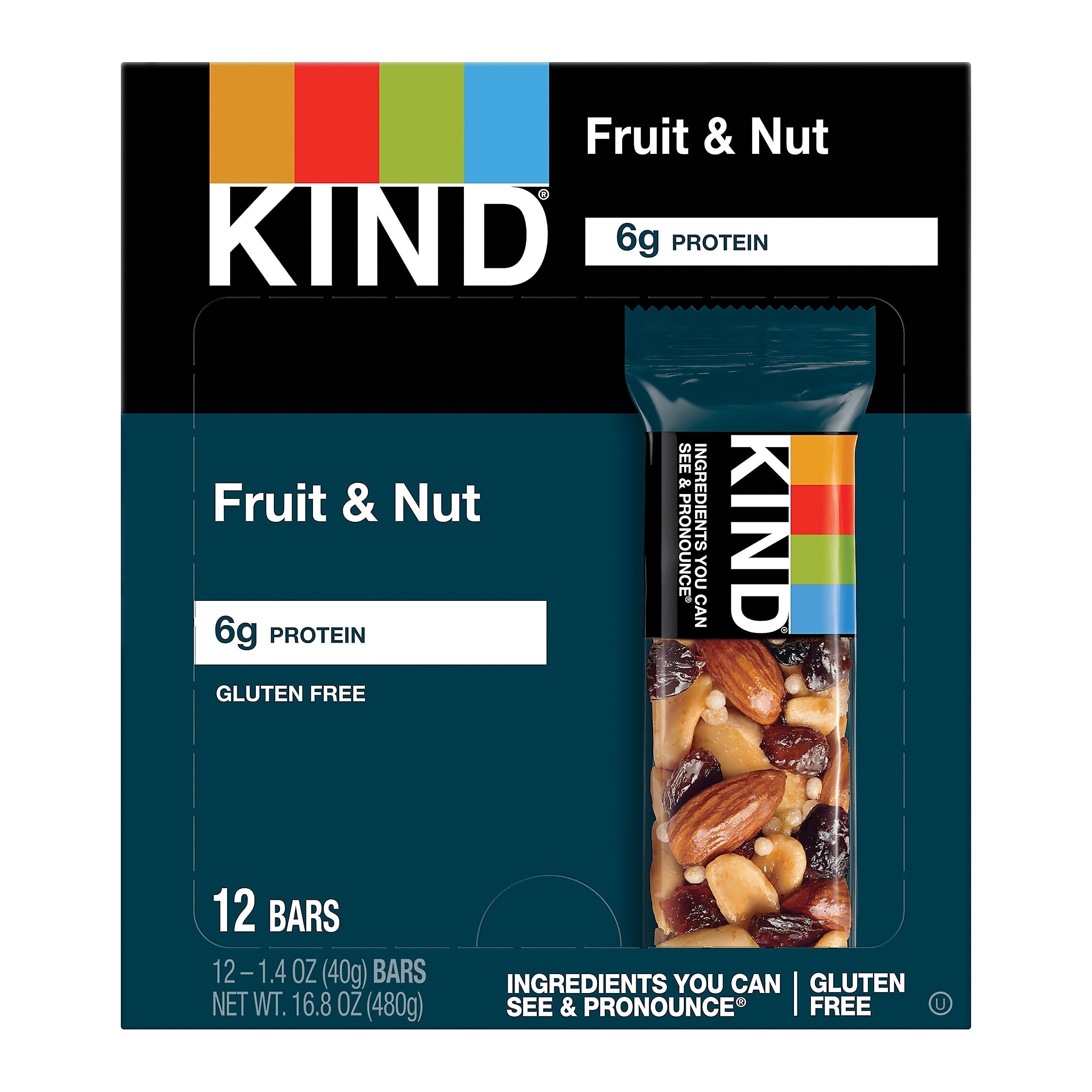 KIND Fruit & Nut Nut Bar, 1.4 oz., 12 Bars/Box (KND17824)