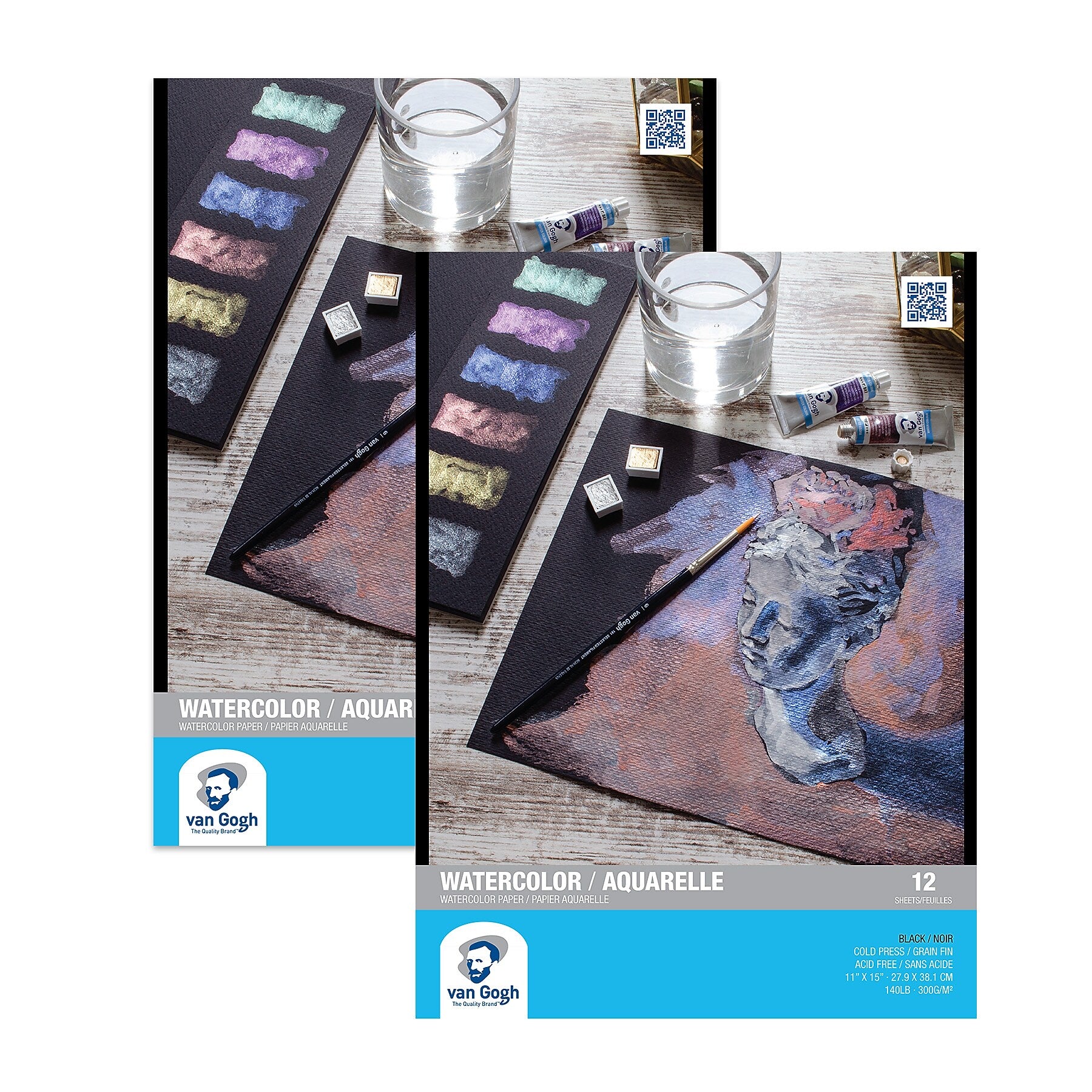 Van Gogh 11" x 15" Watercolor Sketch Pad, 12 Sheets/Pad, 2/Bundle (VNG94178007-2)