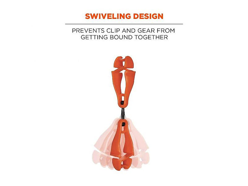 Squids 3420 Swiveling Glove Clip Holder with Dual Clips, 6/Pack (19418)