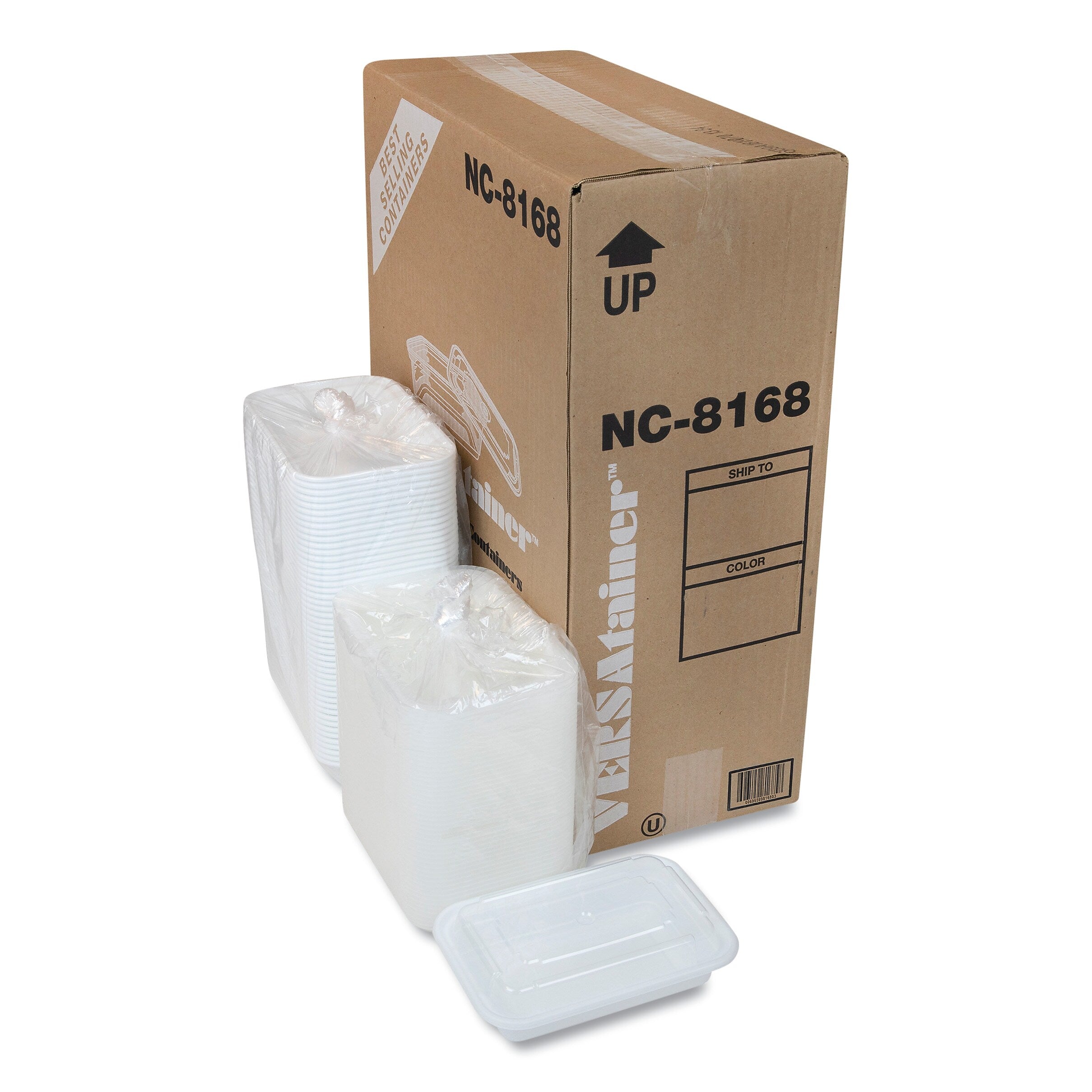 Pactiv Evergreen Newspring VERSAtainer Microwavable Containers, Rectangular, White/Clear, Plastic, 150/Carton