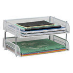 Mind Reader Metal Side Loading Stackable Letter Tray, White (ESTACK2-WHT)