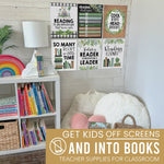 Hadley Designs 11" x 14" Farmhouse Greenery Reading Posters For Classroom Library Decor, 6/Set (HDDX004A2EQ5P)