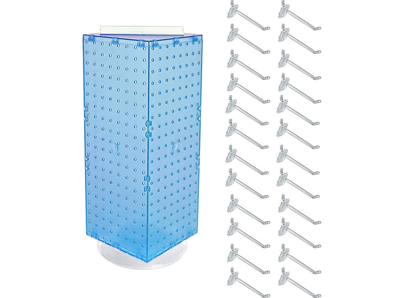 Azar 21" x 8" Pegboard 4-Sided Revolving Counter Display, Blue, Each (703385-BLU-4C24)