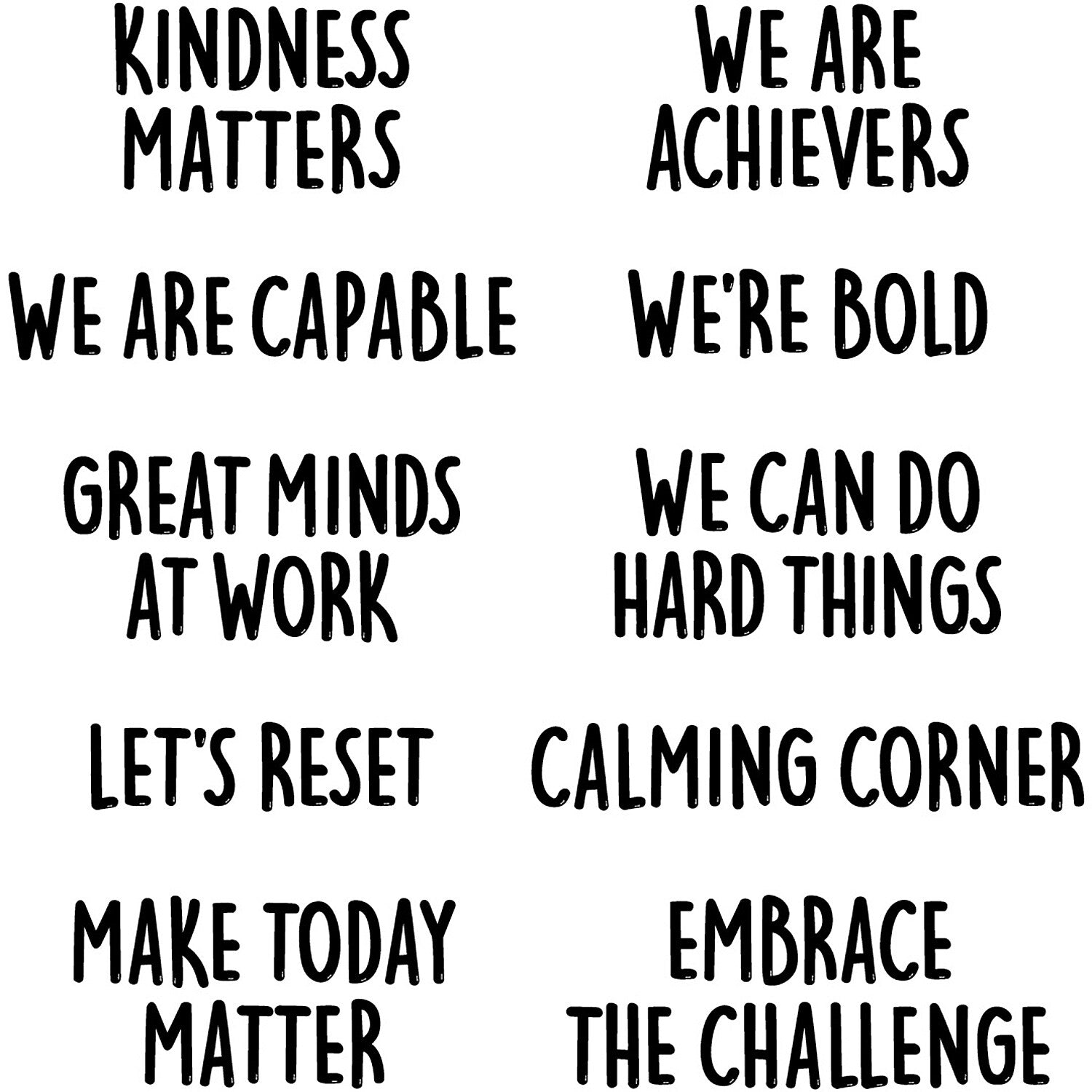 Creative Teaching Press Core Decor Mindset Motivation Punch-Out Phrases, 221/Set (CTP11068)
