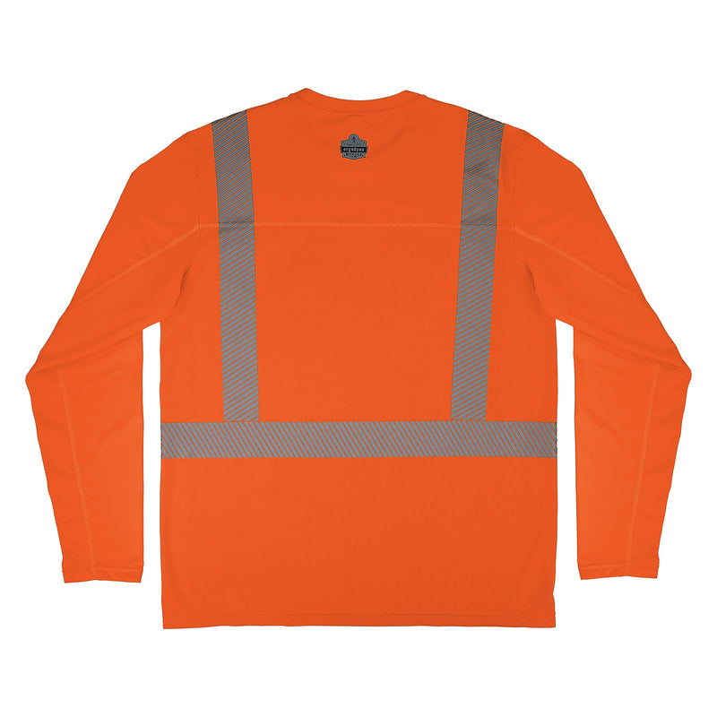 Chill-its 6688 High Visibility Long Sleeve T-Shirt, ANSI Class R2, Orange, Medium (12231)