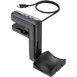 Delton HS7 Headset Stand with Under-Desk Holder and 3 USB-A Ports, Black (DHS3USB)