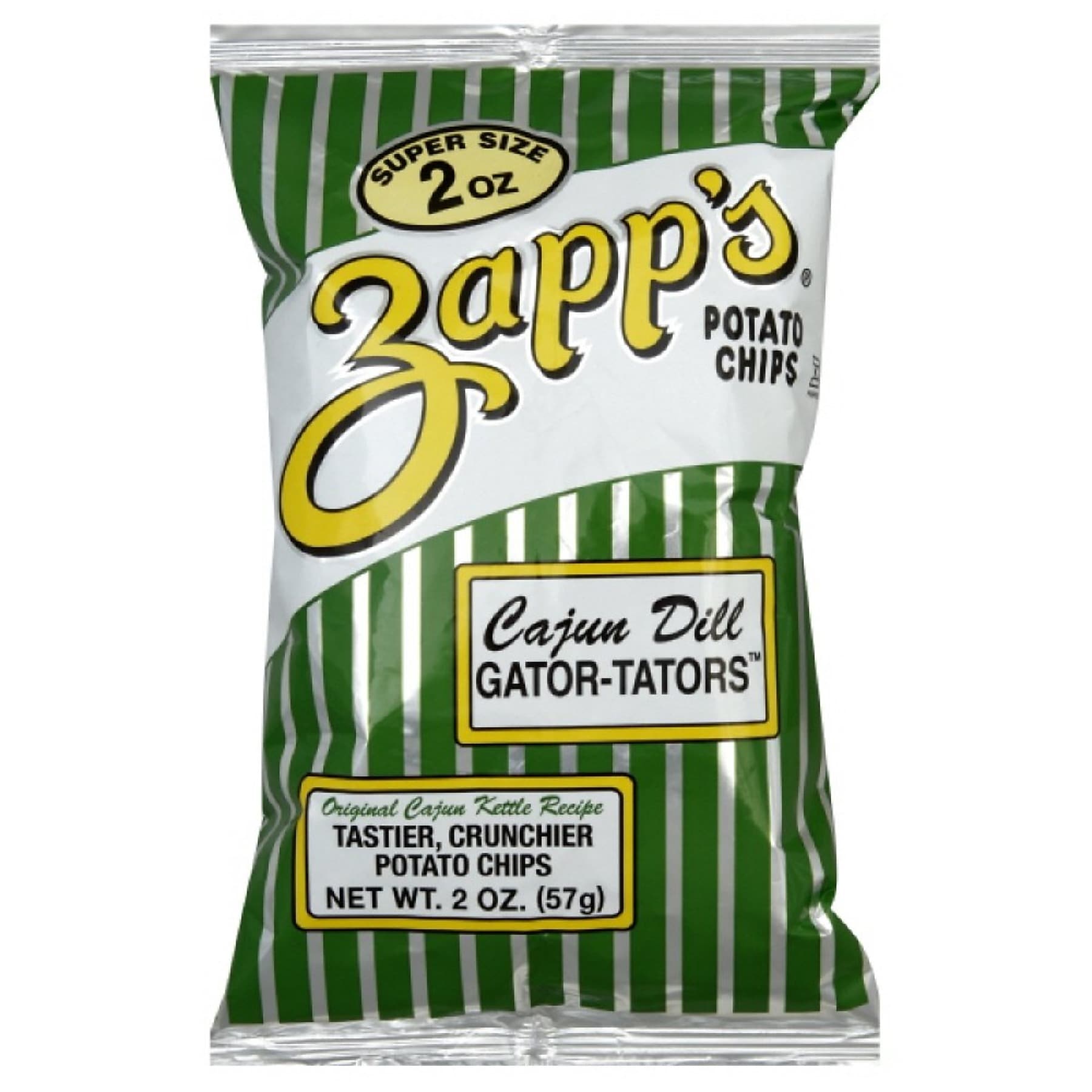 Zapp's Gluten Free Cajun Dill Gator-Tator Kettle Style Potato Chips, 2 oz., 25/Box (220-02557)