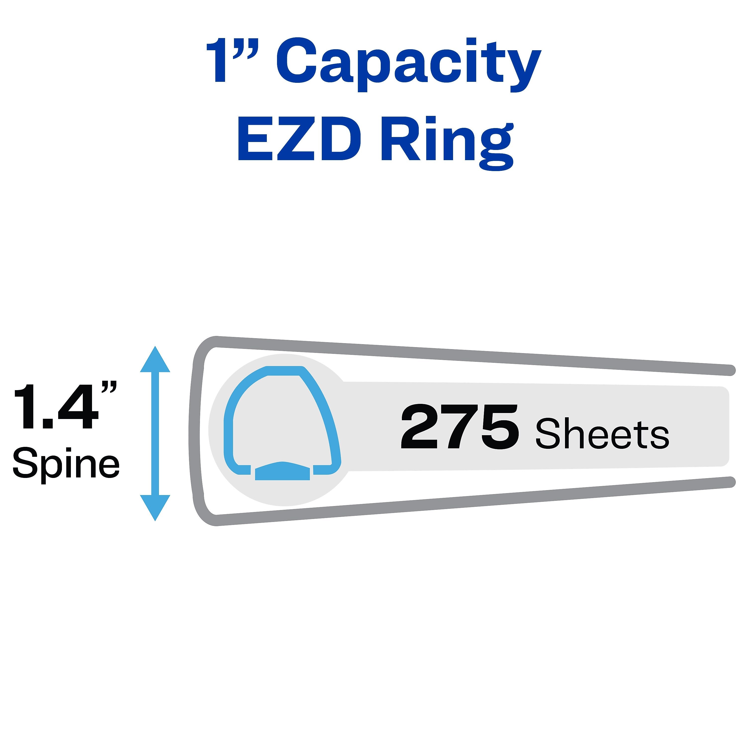 Avery Heavy Duty 1" 3-Ring View Binders, One Touch EZD Ring, Black (79-699)