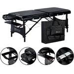 Master Massage 30" Galaxy Professional Portable Massage Table Package Black - Memory Foam Cushioning  (20243)