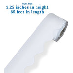 Carson Dellosa Education Rolled Scalloped Border, 2-1/4"x 65', White, 3/Bundle (CD-108473-3)