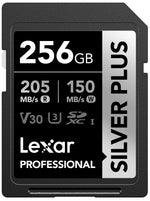 Lexar Professional Silver Plus 256GB SDXC Memory Card, Class 10, UHS-I, V30 (LSDSIPL256G-BNNNU)