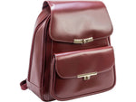 McKlein KENDALL Leather Laptop Backpack, Small, Red (99536)