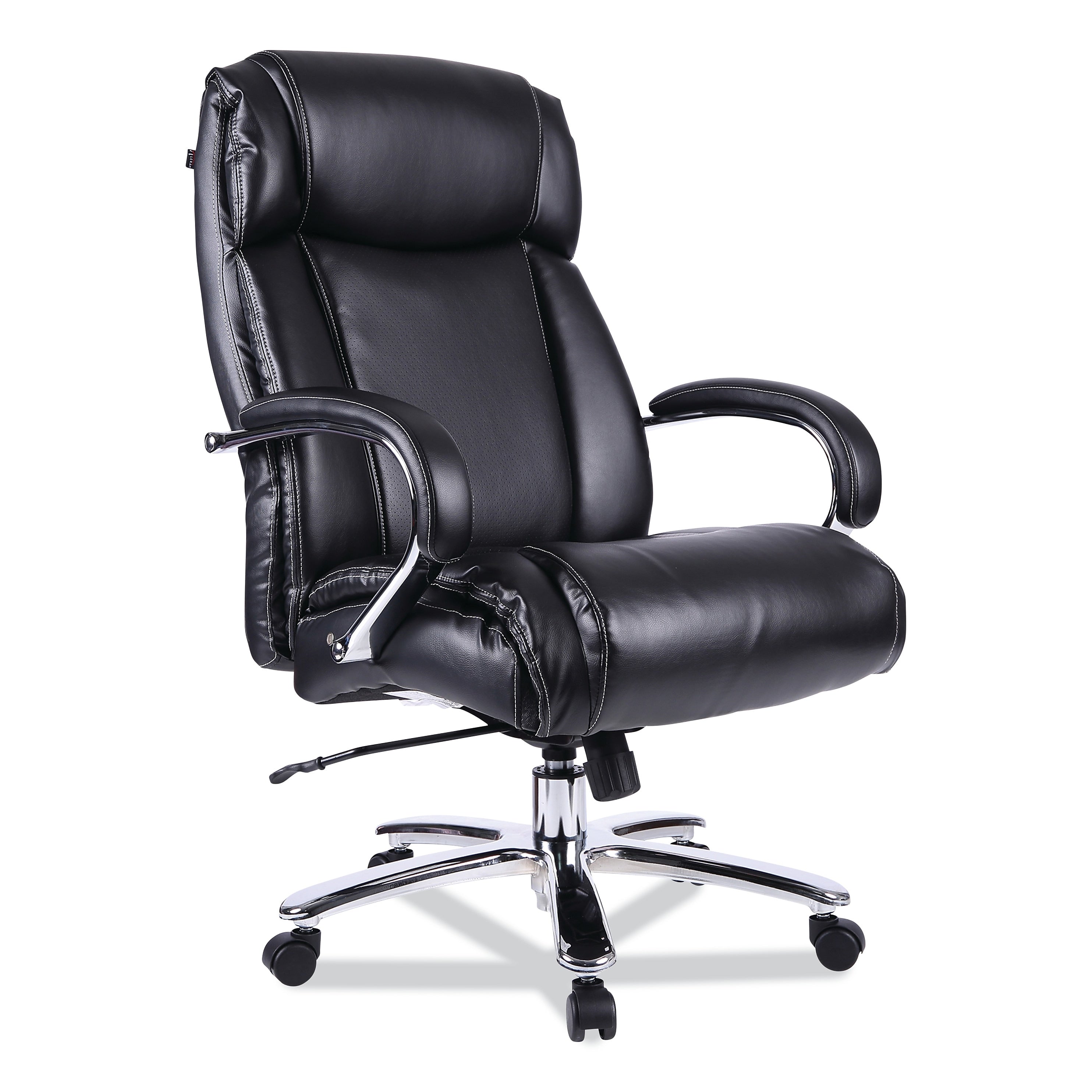 Alera®,  Maxxis Series Big and Tall Leather Chair, Black/Chrome