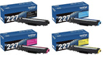 Brother TN227 Black/Cyan/Magenta/Yellow High Yield Toner Cartridges, 4/Pack