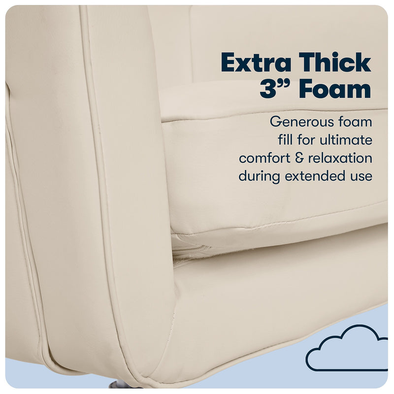 Serta Style Ashland Bonded Leather Swivel Computer and Desk Chair, Cream (47140F)