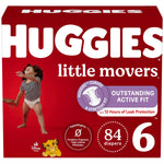 Huggies Little Movers Baby Diapers, Size 6, 84/Carton (53594)