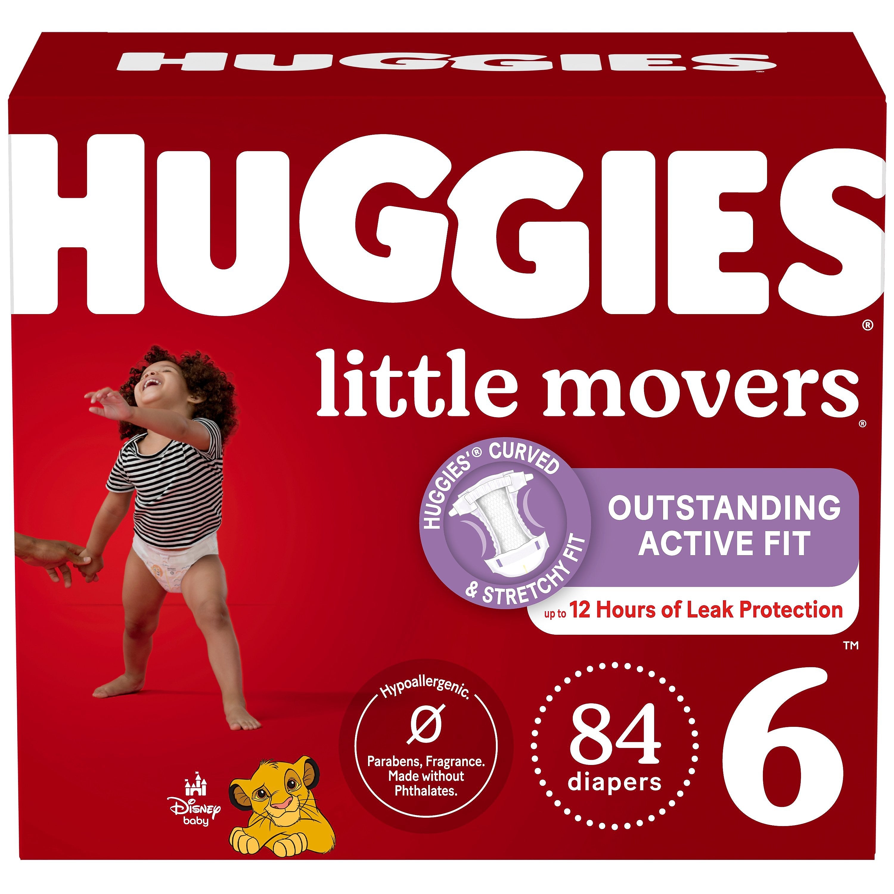 Huggies Little Movers Baby Diapers, Size 6, 84/Carton (53594)