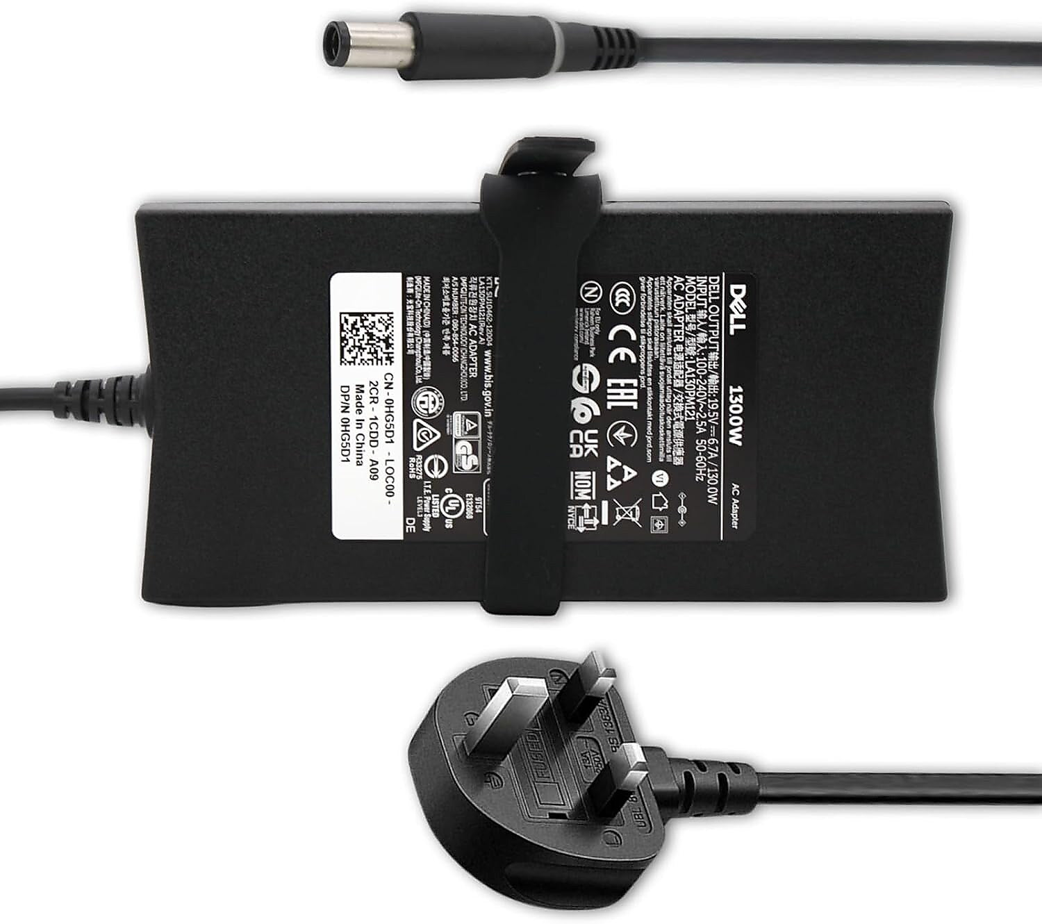 Dell 130W AC Adapter for Dell Laptop, Black (0WRHKW)