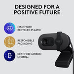 Logitech Brio 105 Full HD 1080p Webcam, 2 Megapixels, Black (960-001579)