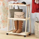 Whitmor 3-Shelf Wood Mobile Kitchen Cart with Lockable Wheels, Natural (6026-11895)