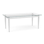 Lesro Ravenna 40"W x 20"D Glass Nesting Coffee Table, Brushed Steel (RV0840.FBS)