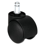 Alera Dual Wheel Hooded Casters, B Stem, 1.5" Caster, Black, 5/Set (ALECASTERHT1)
