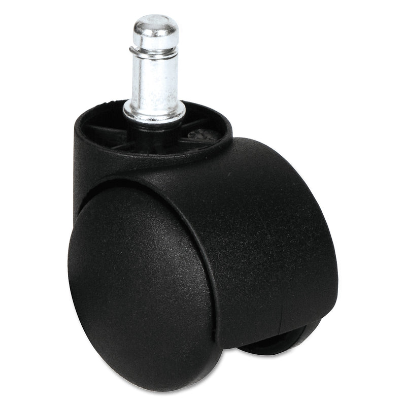Alera Dual Wheel Hooded Casters, B Stem, 1.5" Caster, Black, 5/Set (ALECASTERHT1)