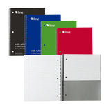 C-Line 3-Subject Notebooks, Wide Ruled, 120 Sheets, Assorted Colors, 3/Bundle (CLI22046-3)