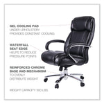 Alera®,  Maxxis Series Big and Tall Leather Chair, Black/Chrome