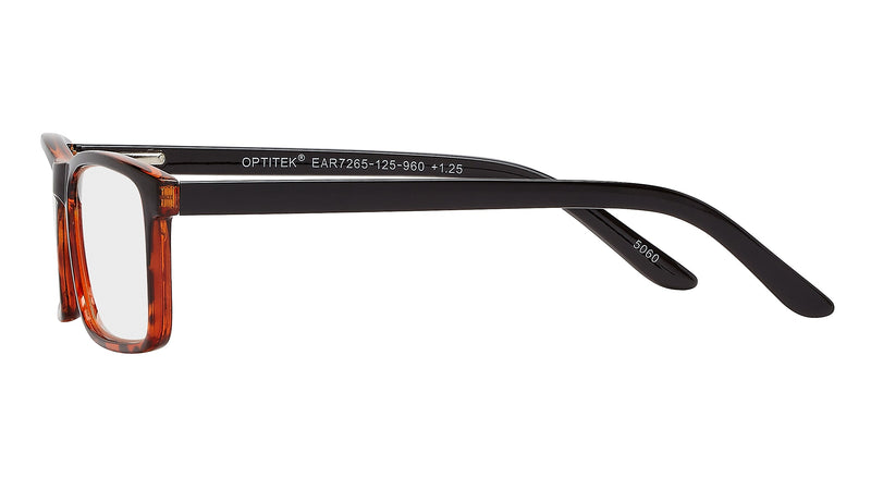 SAV Optitek +2.50 Reading Glasses, Demi Black (EAR7265-250-960)