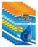 BIC Wite-Out EZ Correct Correction Tape, White, Pack of 6 (BICWOTAPP11-6)