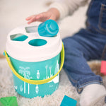 MINILAND Feel to Learn: Shape Sorting Bucket, Turquoise, 18 Pieces/Set (MLE97341)