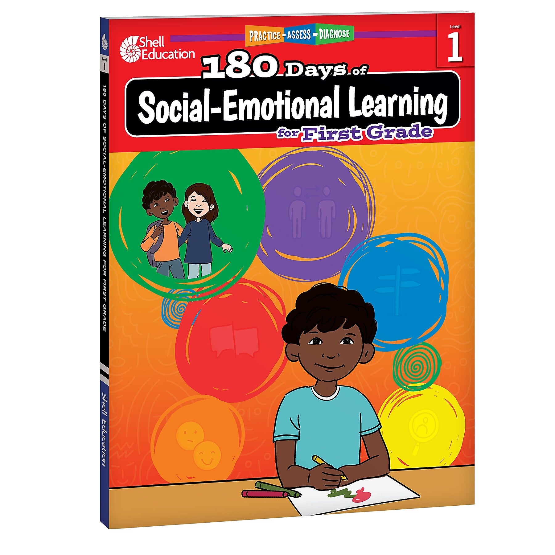 Shell Education 180 Days Social-Emotional Learning, Writing, & Spelling Grade 1, 3/Set (SEP147653)