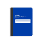 Staples Poly Composition Notebook,  7.5" x 9.75", Wide Ruled, 80 Sheets, Assorted Colors, 24/Carton (41634CT)