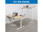 Mount-It! Ultimate 55"W Electric Rectangular Adjustable Standing Desk, Maple/White (MI-18077)