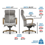La-Z-Boy Greyson Ergonomic Bonded Leather Swivel Executive Chair, Gray (CHR10086A)