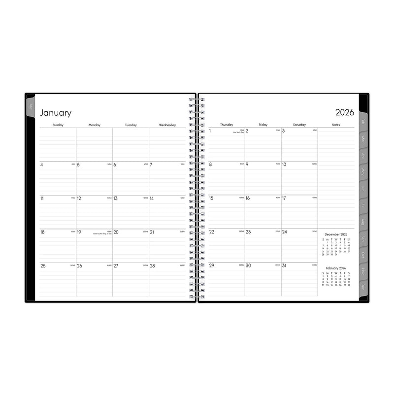 2026 Blue Sky Enterprise 8.5" x 11"  Weekly & Monthly Appointment Book, Plastic Cover, Black (111289-26)