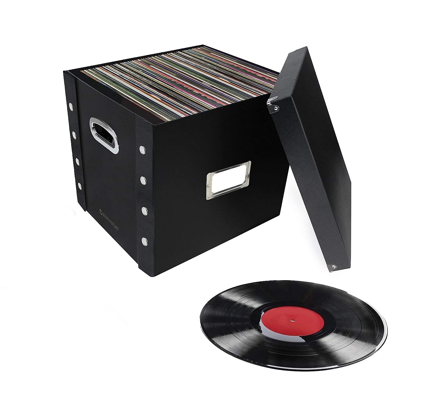 Snap-N-Store Vinyl Record Storage Container, Paperboard, Black (SNS01790)
