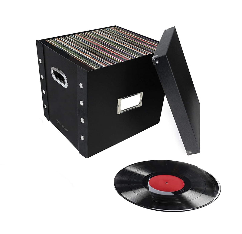 Snap-N-Store Vinyl Record Storage Container, Paperboard, Black (SNS01790)