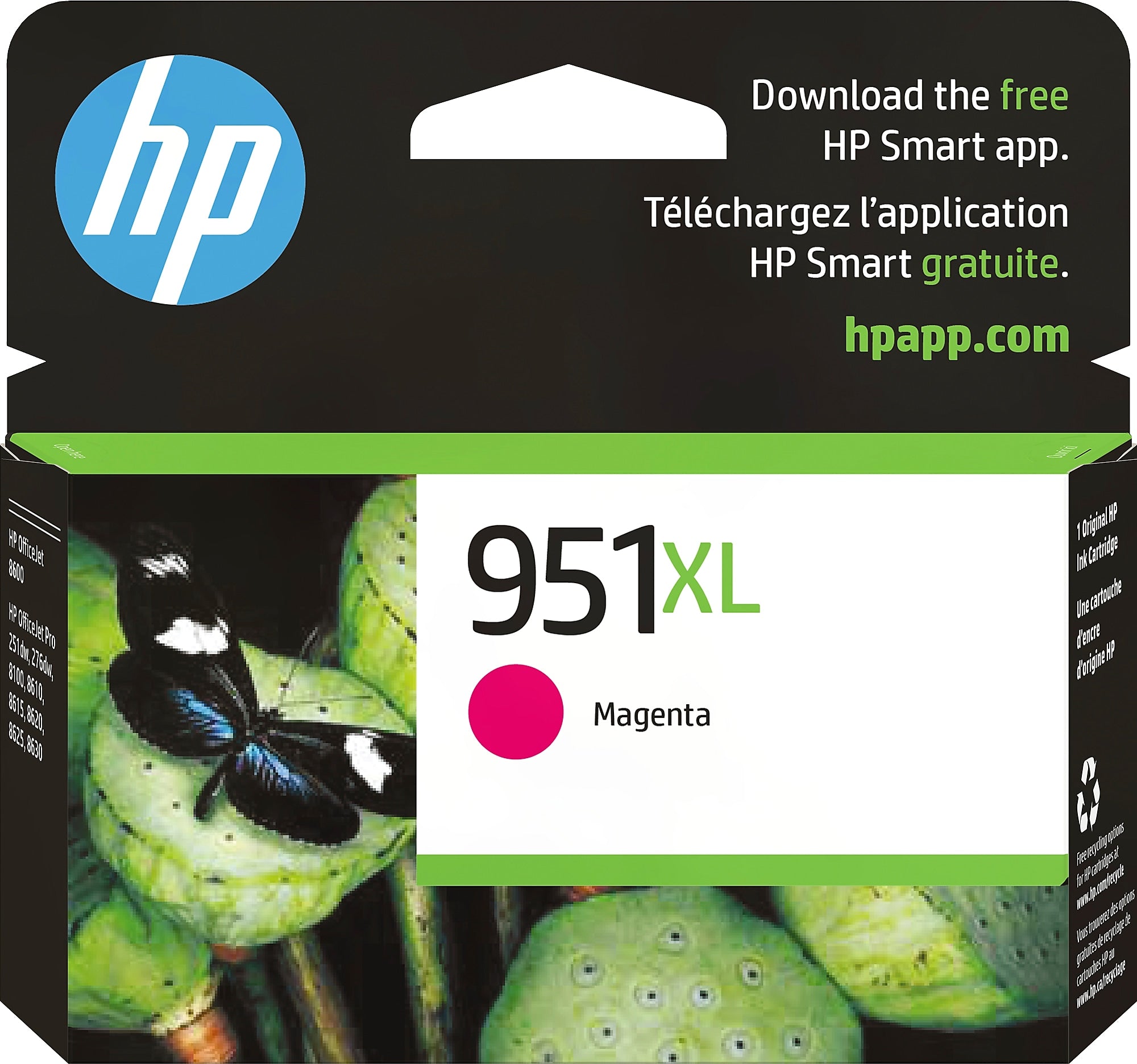 HP 951XL Magenta High Yield Ink Cartridge, Prints Up to 1,500 Pages (CN047AN#140)