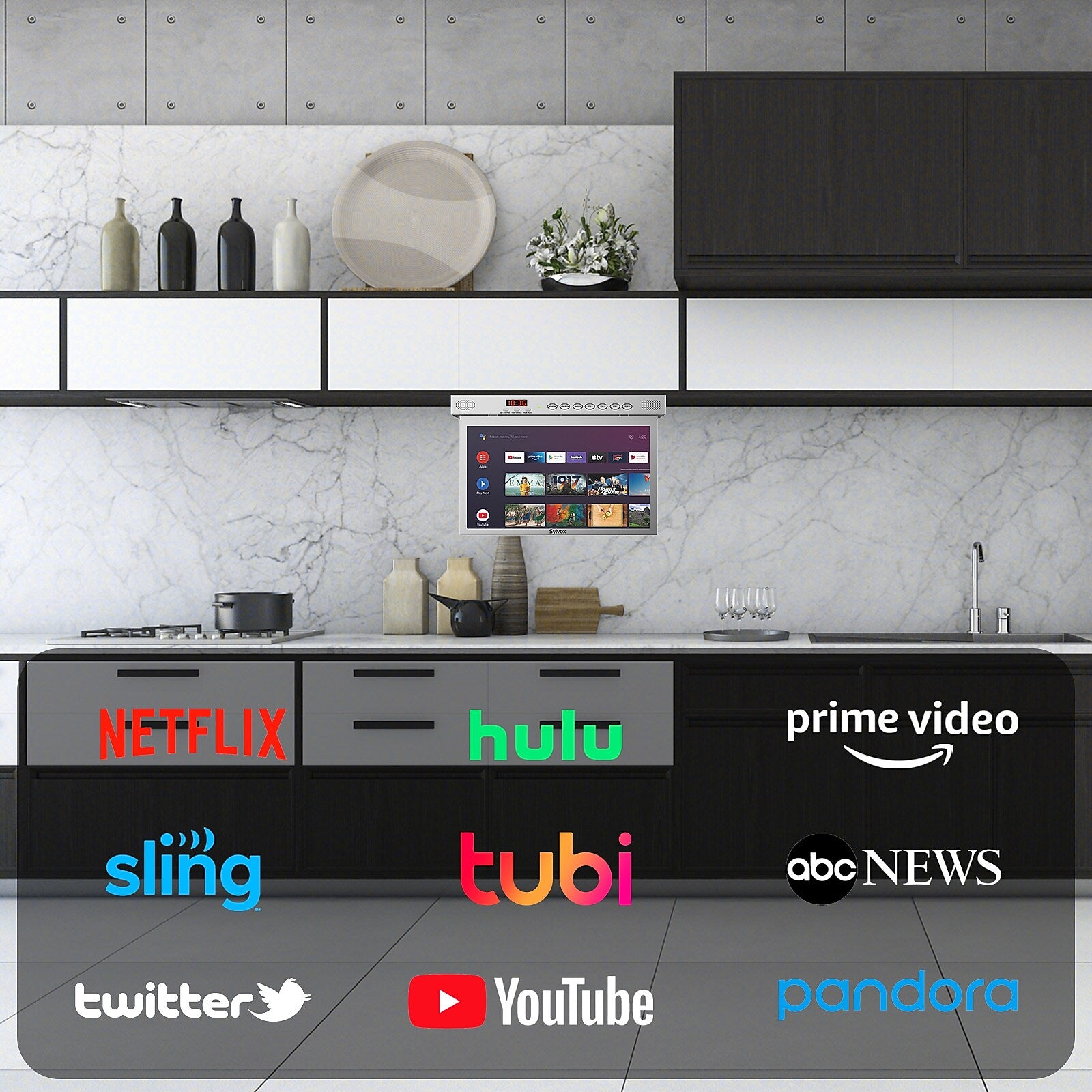 Sylvox Under Cabinet Kitchen TV 15.6" Google LED TV (KT16A0KGGA-S)