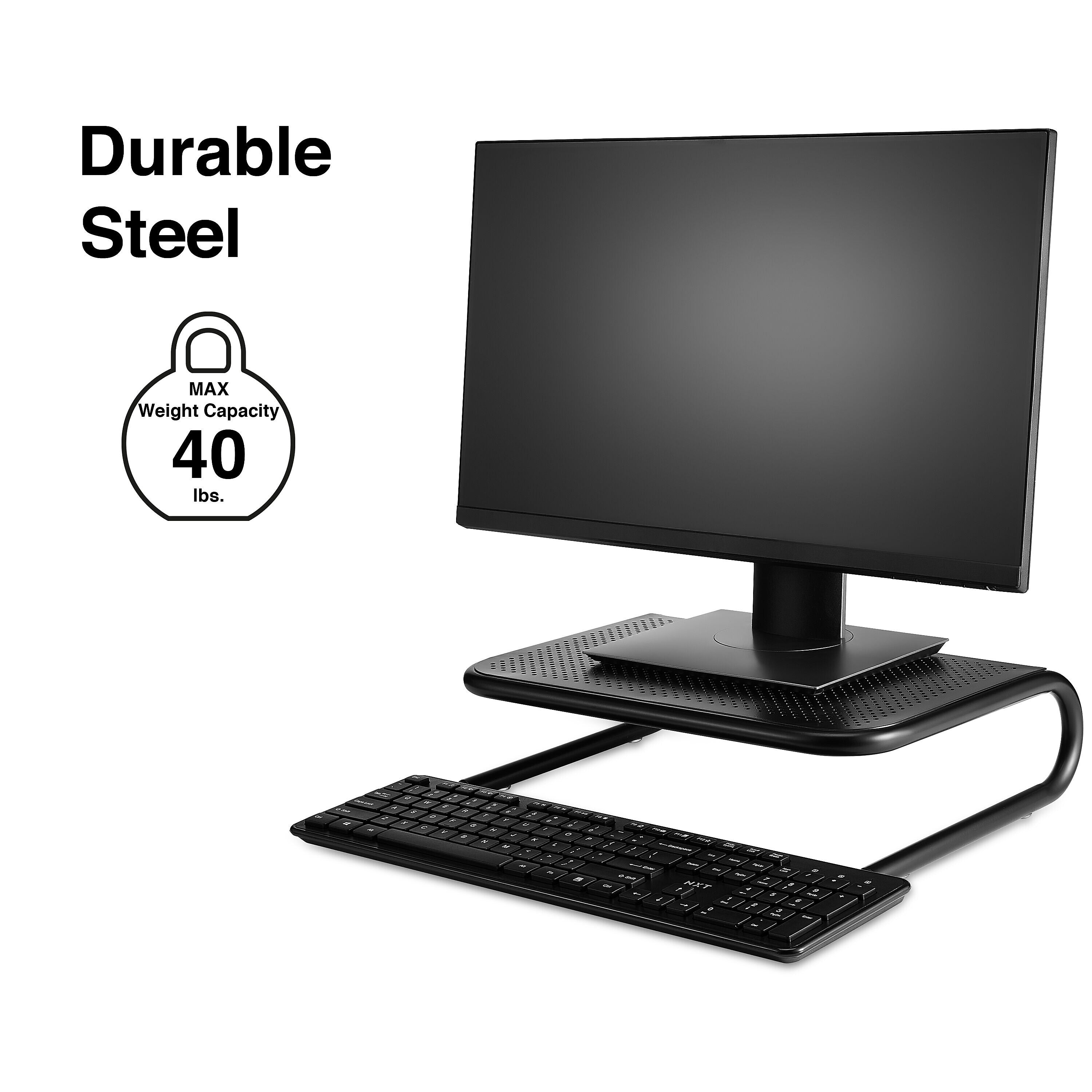 Staples TECH Standard Monitor Stand, Up to 27" Monitor, Black (35548)