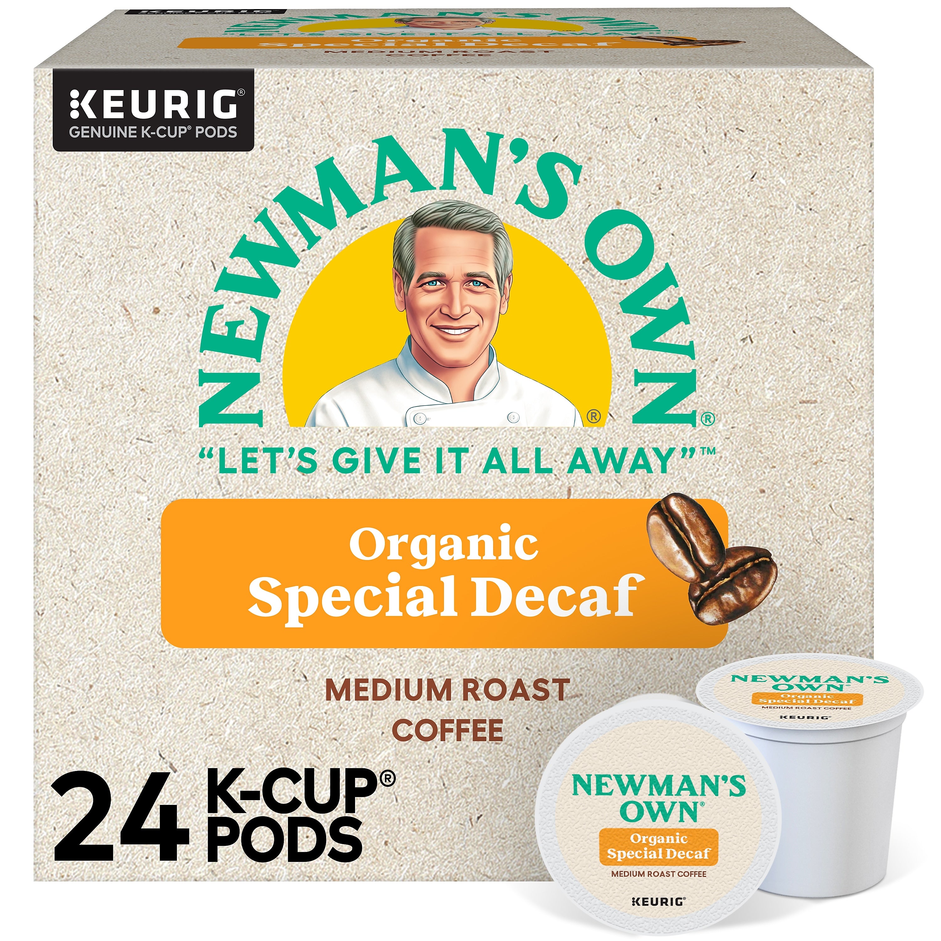 Newman's Own Organic Special Decaf Coffee Keurig® K-Cup® Pods, Medium Roast, 24/Box (5000351722)