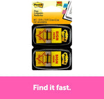 Post-it 'Sign Here' Message Flags, 1" Wide, Yellow, 100 Flags/Pack (680-SH2)