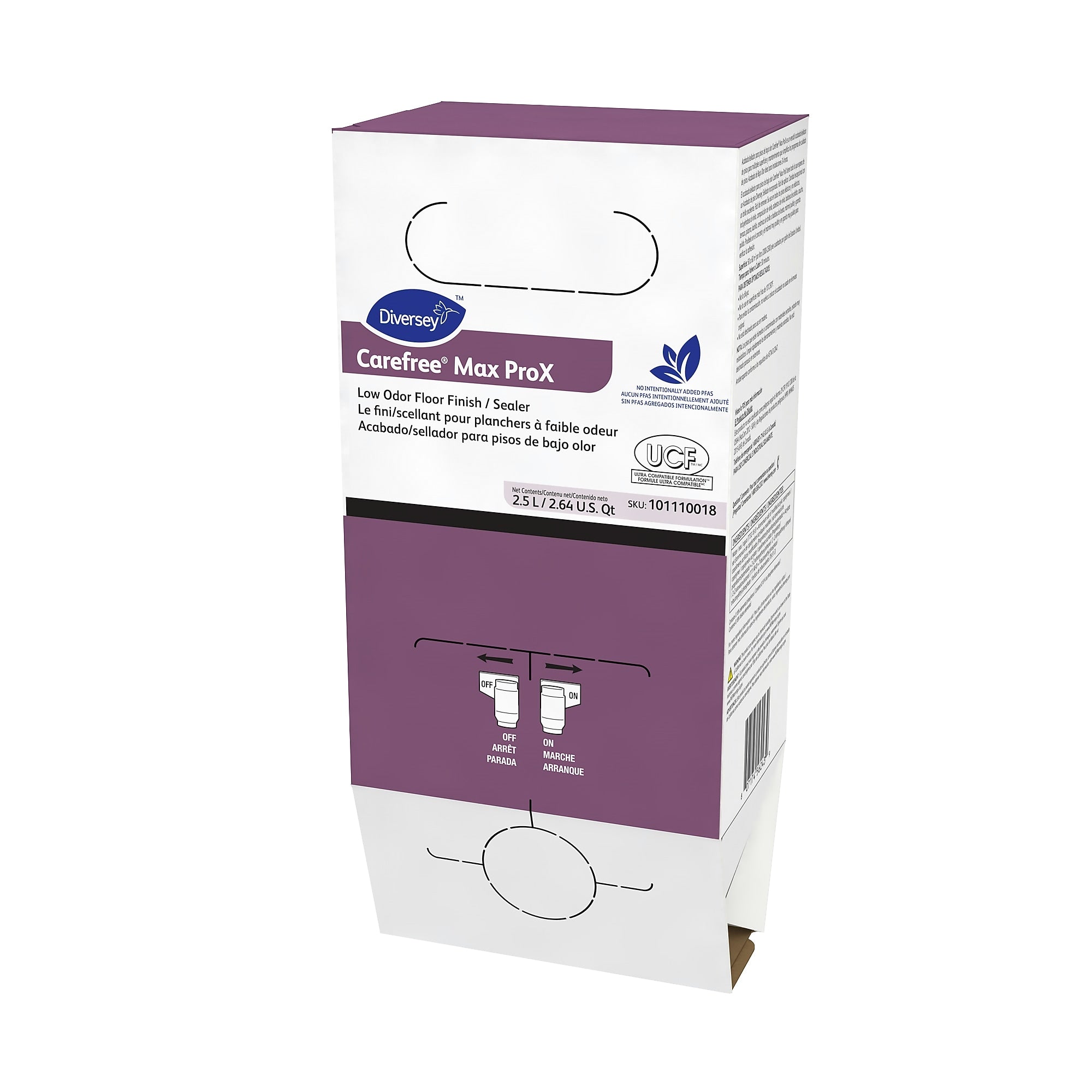 Diversey Carefree Max ProX Low Odor Floor Finish, 2.5 L, 6/Carton (5383021)
