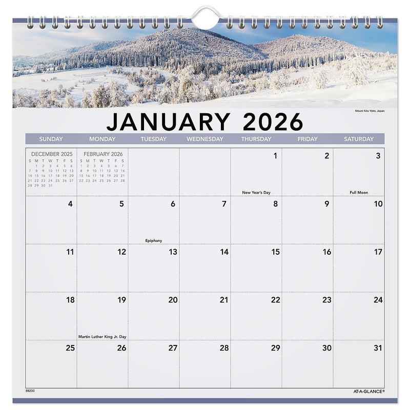 2026 AT-A-GLANCE Landscape 12" x 12" Monthly Wall Calendar (88200-26)