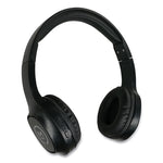 TREMORS Stereo Wireless Headphones with Microphone, 3 ft Cord, Black