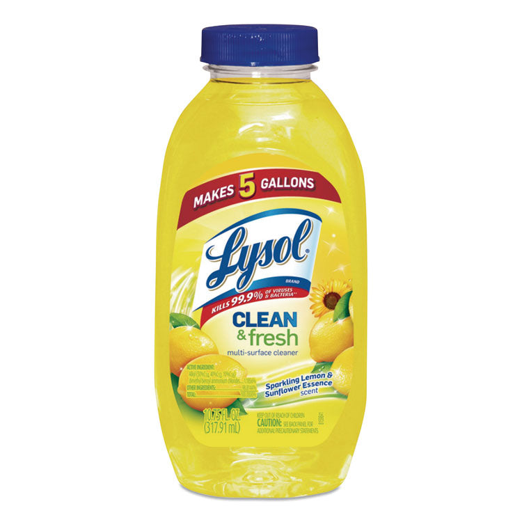 Clean and Fresh Multi-Surface Disinfectant Cleaner, Sparkling Lemon and Sunflower Essence, 10.75 oz Bottle, 20/Carton